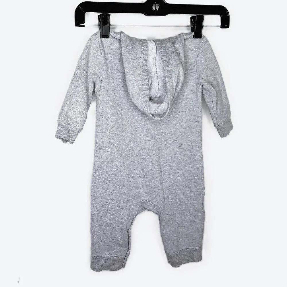 Old Navy Gray Onesie Sweatshirt Hoodie Zip Up Rock n Crawl EUC Sz 6-12 mo